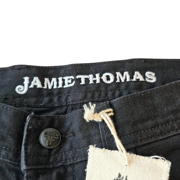Fallen NWOT Jamie Thomas Straight Leg Black Denim Jeans Sz 26 - Picture 8 of 13